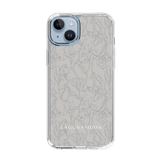 Slim Protection Case［ LAGUNAMOON - FlowerPattern - Grey ］