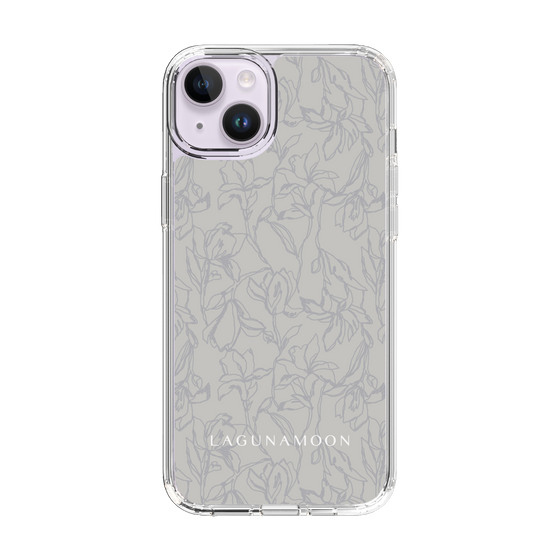 Slim Protection Case［ LAGUNAMOON - FlowerPattern - Grey ］