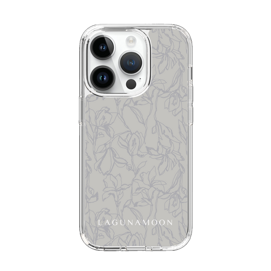 Slim Protection Case［ LAGUNAMOON - FlowerPattern - Grey ］
