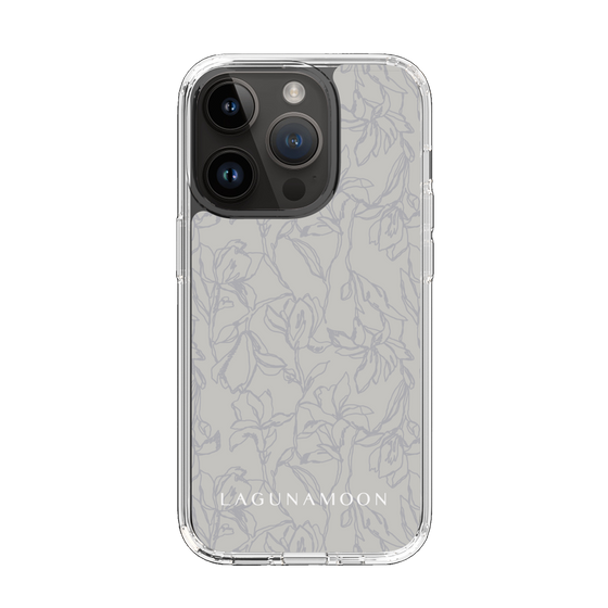 Slim Protection Case［ LAGUNAMOON - FlowerPattern - Grey ］