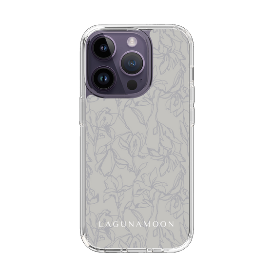 Slim Protection Case［ LAGUNAMOON - FlowerPattern - Grey ］