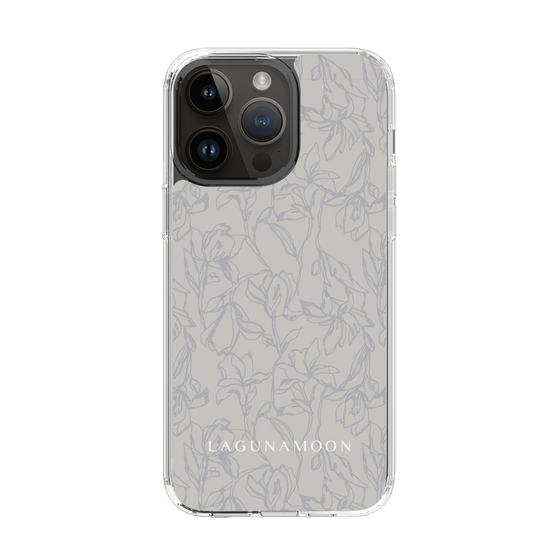 Slim Protection Case［ LAGUNAMOON - FlowerPattern - Grey ］