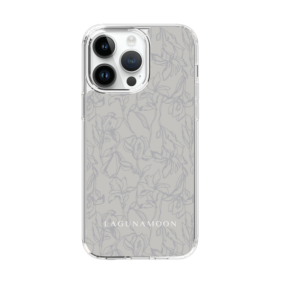 Slim Protection Case［ LAGUNAMOON - FlowerPattern - Grey ］