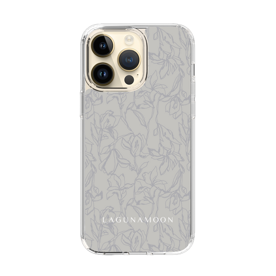 Slim Protection Case［ LAGUNAMOON - FlowerPattern - Grey ］