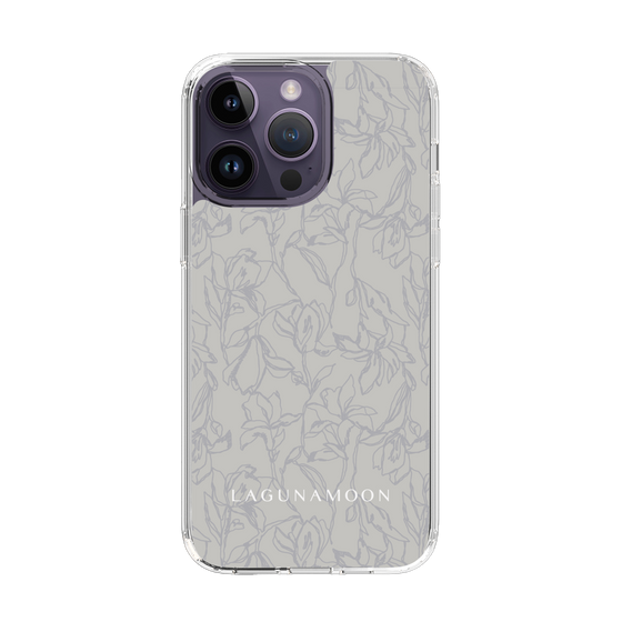 Slim Protection Case［ LAGUNAMOON - FlowerPattern - Grey ］