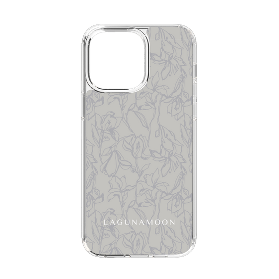 Slim Protection Case［ LAGUNAMOON - FlowerPattern - Grey ］