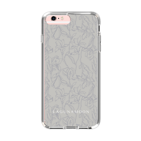 Slim Protection Case［ LAGUNAMOON - FlowerPattern - Grey ］