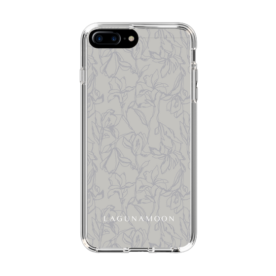 Slim Protection Case［ LAGUNAMOON - FlowerPattern - Grey ］