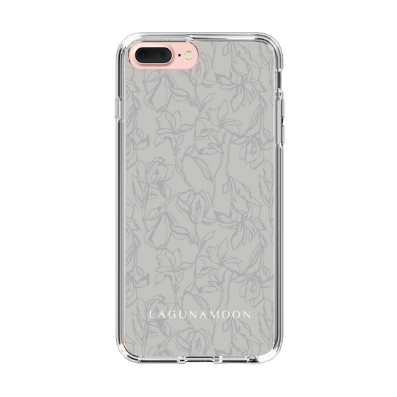 Slim Protection Case［ LAGUNAMOON - FlowerPattern - Grey ］