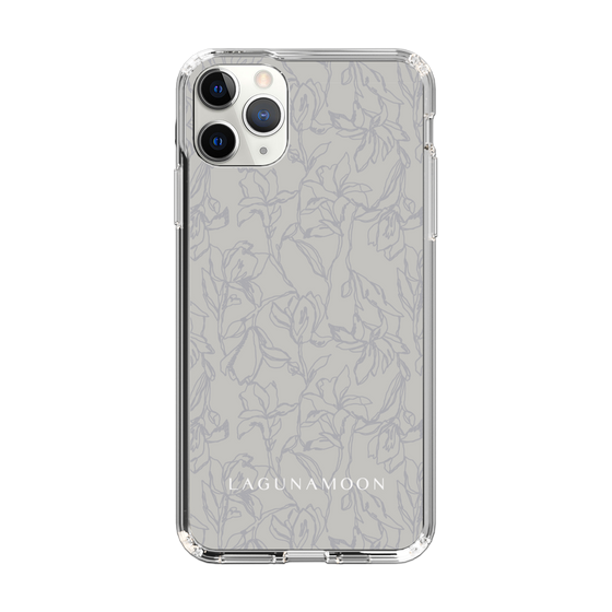 Slim Protection Case［ LAGUNAMOON - FlowerPattern - Grey ］