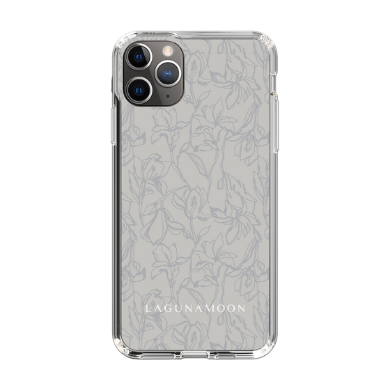 Slim Protection Case［ LAGUNAMOON - FlowerPattern - Grey ］