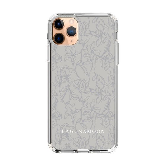 Slim Protection Case［ LAGUNAMOON - FlowerPattern - Grey ］