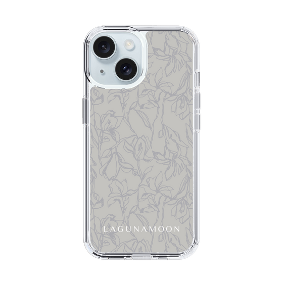 Slim Protection Case［ LAGUNAMOON - FlowerPattern - Grey ］