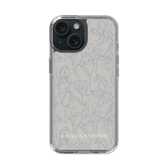 Slim Protection Case［ LAGUNAMOON - FlowerPattern - Grey ］