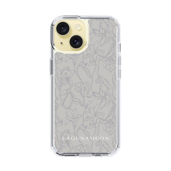 Slim Protection Case［ LAGUNAMOON - FlowerPattern - Grey ］