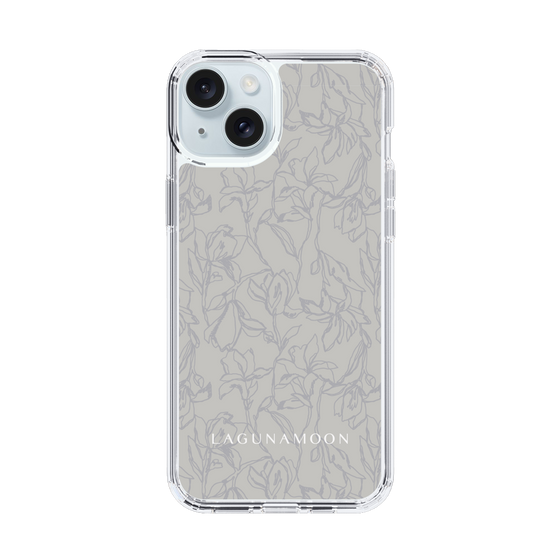 Slim Protection Case［ LAGUNAMOON - FlowerPattern - Grey ］