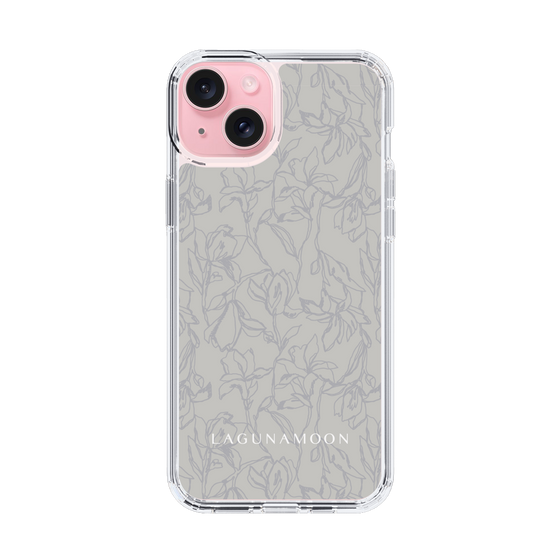 Slim Protection Case［ LAGUNAMOON - FlowerPattern - Grey ］