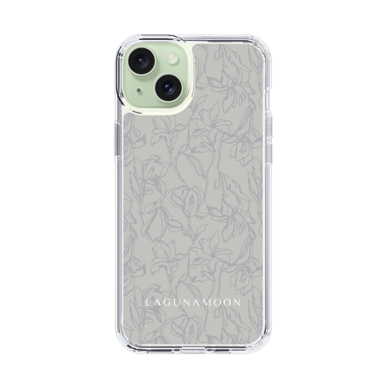 Slim Protection Case［ LAGUNAMOON - FlowerPattern - Grey ］