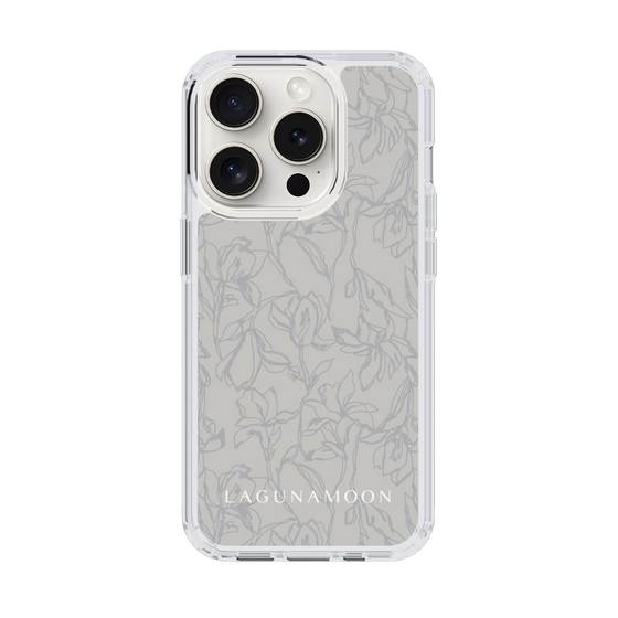 Slim Protection Case［ LAGUNAMOON - FlowerPattern - Grey ］
