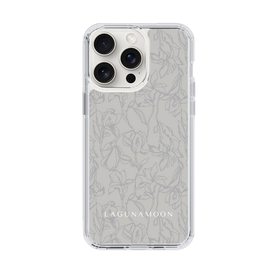 Slim Protection Case［ LAGUNAMOON - FlowerPattern - Grey ］