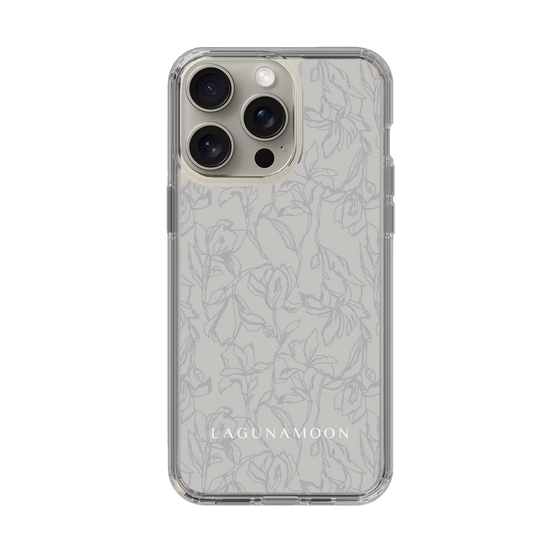 Slim Protection Case［ LAGUNAMOON - FlowerPattern - Grey ］
