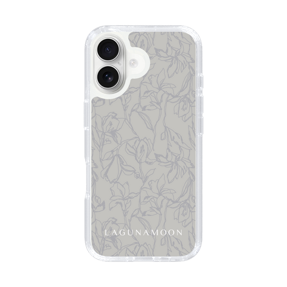 Slim Protection Case［ LAGUNAMOON - FlowerPattern - Grey ］