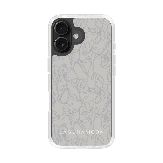 Slim Protection Case［ LAGUNAMOON - FlowerPattern - Grey ］