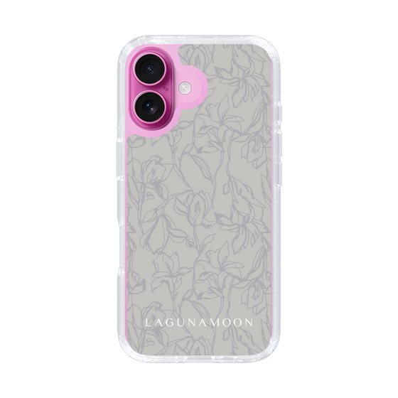 Slim Protection Case［ LAGUNAMOON - FlowerPattern - Grey ］