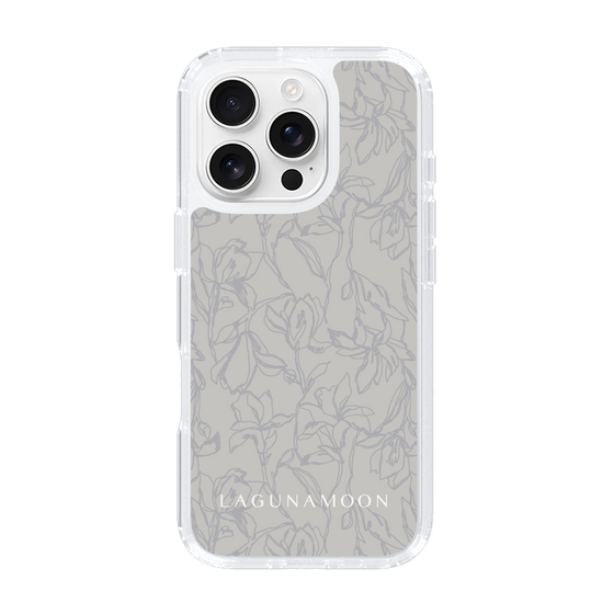 Slim Protection Case［ LAGUNAMOON - FlowerPattern - Grey ］