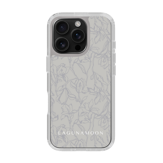Slim Protection Case［ LAGUNAMOON - FlowerPattern - Grey ］