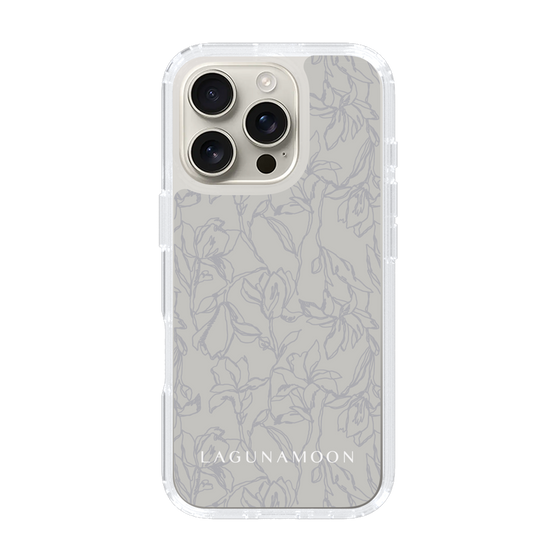 Slim Protection Case［ LAGUNAMOON - FlowerPattern - Grey ］