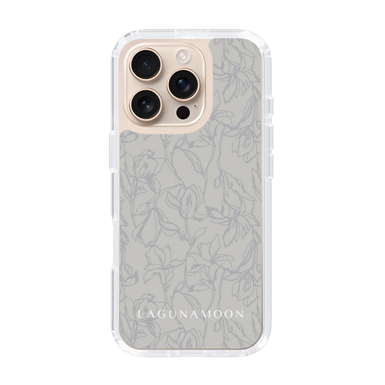 Slim Protection Case［ LAGUNAMOON - FlowerPattern - Grey ］