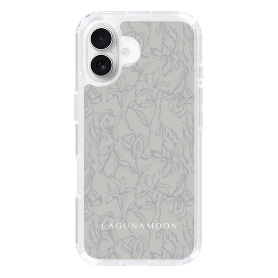 Slim Protection Case［ LAGUNAMOON - FlowerPattern - Grey ］