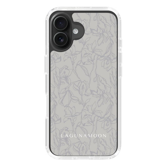 Slim Protection Case［ LAGUNAMOON - FlowerPattern - Grey ］