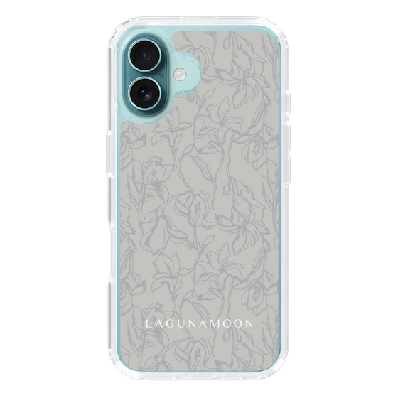 Slim Protection Case［ LAGUNAMOON - FlowerPattern - Grey ］