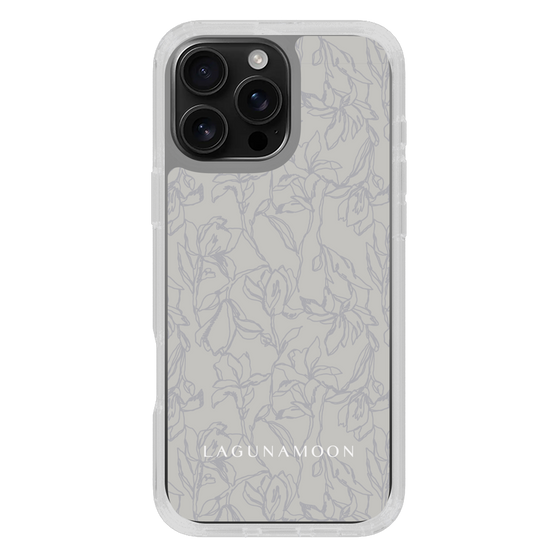 Slim Protection Case［ LAGUNAMOON - FlowerPattern - Grey ］