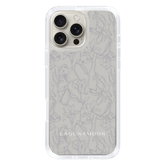 Slim Protection Case［ LAGUNAMOON - FlowerPattern - Grey ］