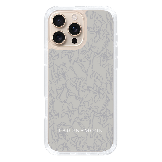 Slim Protection Case［ LAGUNAMOON - FlowerPattern - Grey ］