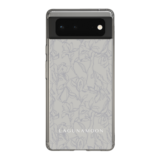 Slim Protection Case［ LAGUNAMOON - FlowerPattern - Grey ］