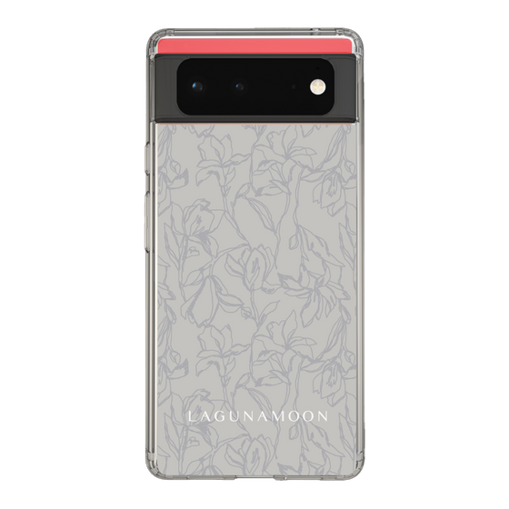 Slim Protection Case［ LAGUNAMOON - FlowerPattern - Grey ］