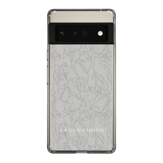 Slim Protection Case［ LAGUNAMOON - FlowerPattern - Grey ］
