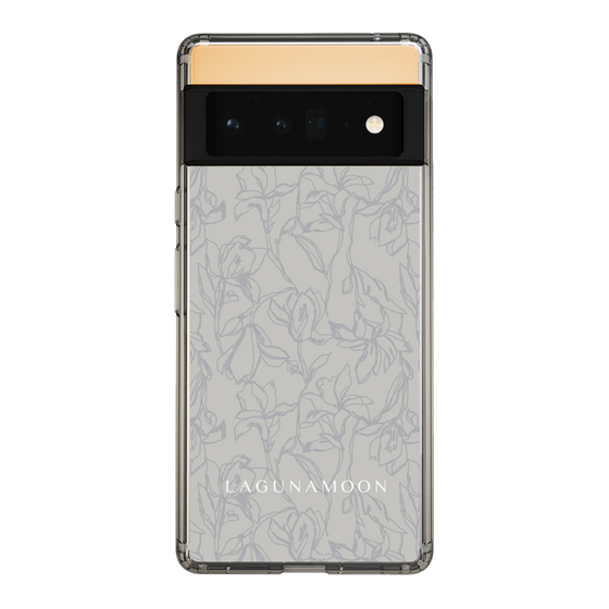 Slim Protection Case［ LAGUNAMOON - FlowerPattern - Grey ］