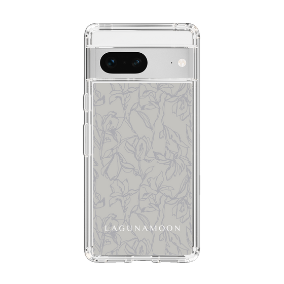 Slim Protection Case［ LAGUNAMOON - FlowerPattern - Grey ］