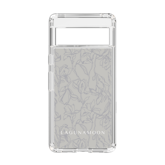 Slim Protection Case［ LAGUNAMOON - FlowerPattern - Grey ］