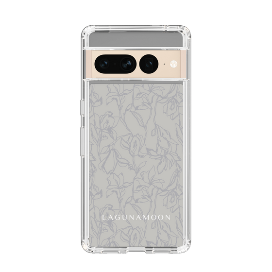 Slim Protection Case［ LAGUNAMOON - FlowerPattern - Grey ］