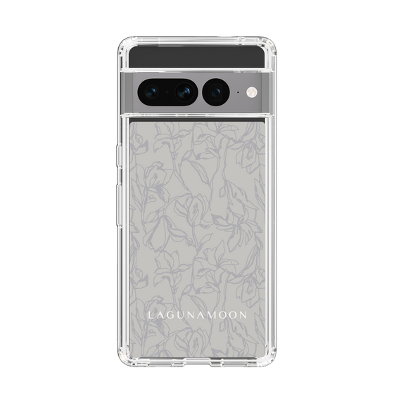 Slim Protection Case［ LAGUNAMOON - FlowerPattern - Grey ］