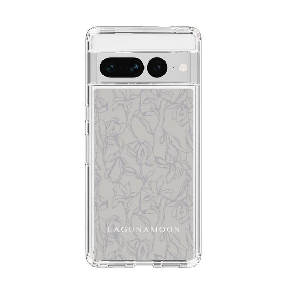 Slim Protection Case［ LAGUNAMOON - FlowerPattern - Grey ］
