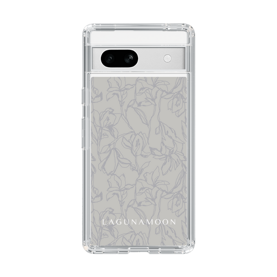 Slim Protection Case［ LAGUNAMOON - FlowerPattern - Grey ］