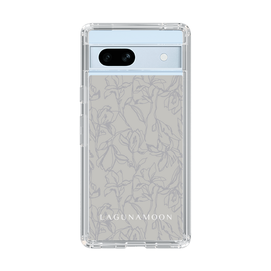 Slim Protection Case［ LAGUNAMOON - FlowerPattern - Grey ］