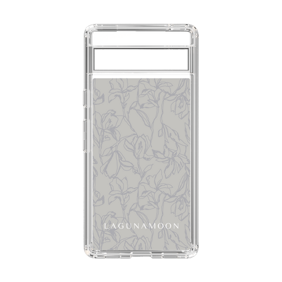 Slim Protection Case［ LAGUNAMOON - FlowerPattern - Grey ］